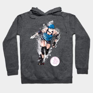 Roller Derby Girl Sports Illustration Hoodie